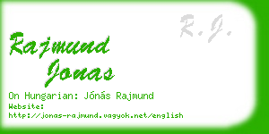 rajmund jonas business card